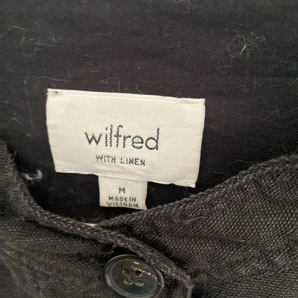 Aritzia Wilfred Womens Nicolet Linen Lyocell Utility Jacket Black Size M - Picture 6 of 11